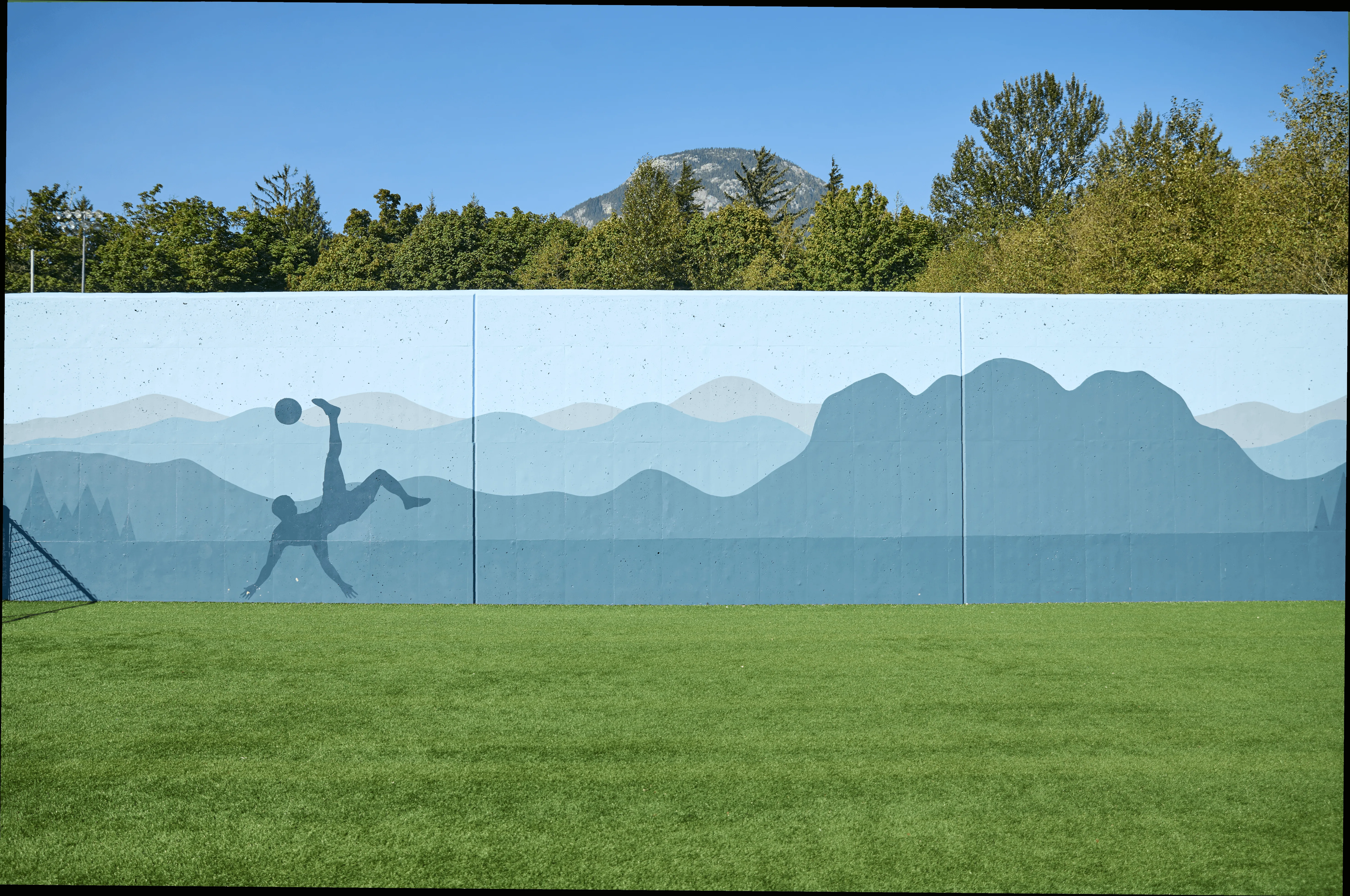 Squamish United field with the Squamish mountains behind